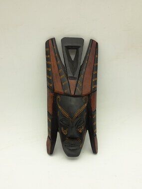 Carved Wood Kenyan African Wall Mask